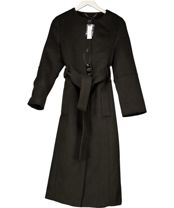 Karen Millen Brown Brushed Wool Single Breasted Belted Tailored Maxi Coat UK 6