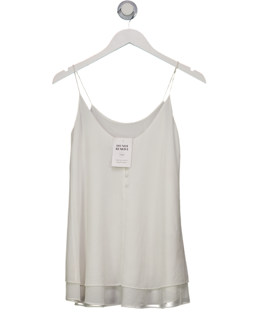 REISS White Double Layered Relaxed Cami Top UK 4