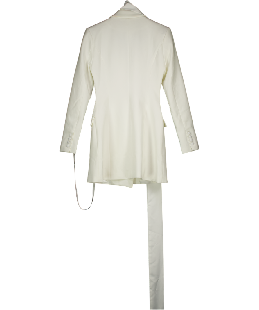 BBX BRAND Ivory White Hourglass Wrap Neck Blazer Dress UK 8
