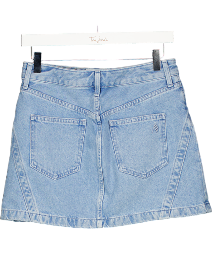 The Attico Blue Lula Distressed Denim Mini Skirt W26