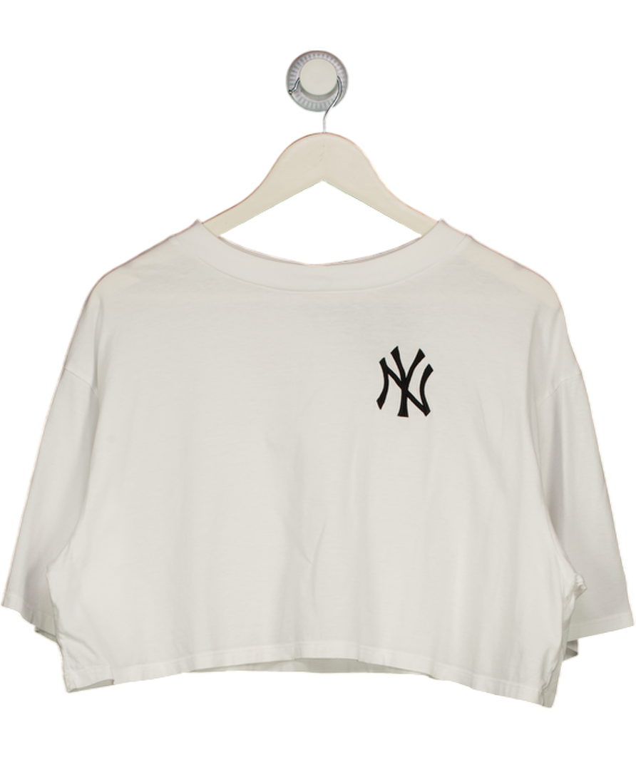 New Era New York Yankees White Crop Logo T-shirt UK XL