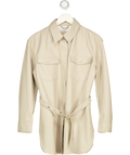 MESHKI Beige Faux Leather Jacket UK XS