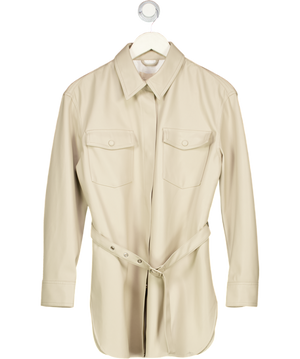 MESHKI Beige Faux Leather Jacket UK XS