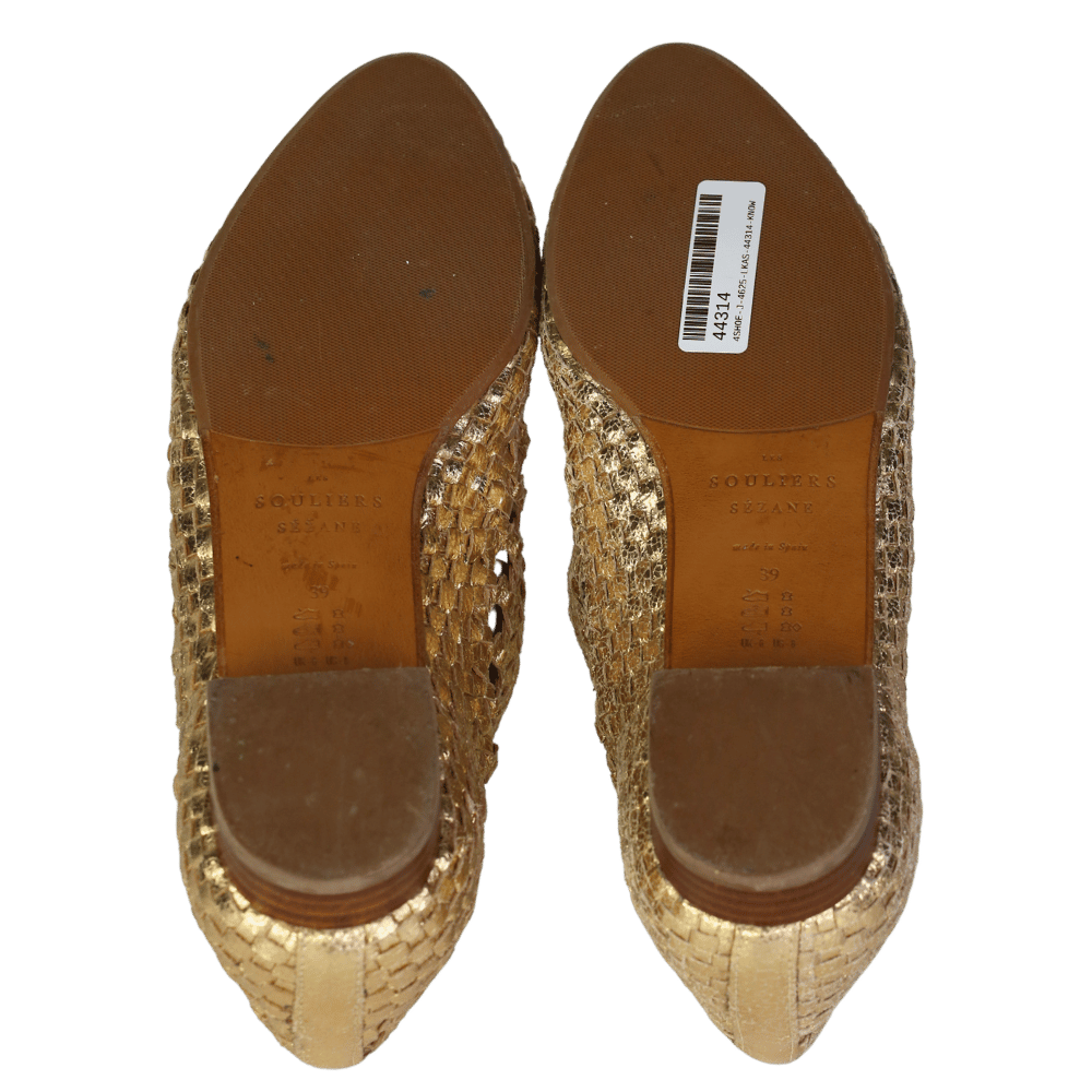 Sezane Metallic Anya Low Ballerinas UK 6 EU 39 👠