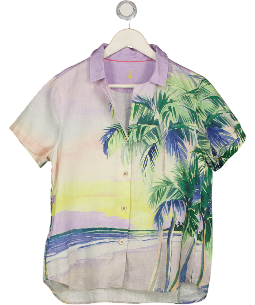 TOMMY BAHAMAS Multicoloured Palm Tree Print Linen Shirt UK S