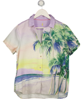 TOMMY BAHAMAS Multicoloured Palm Tree Print Linen Shirt UK S
