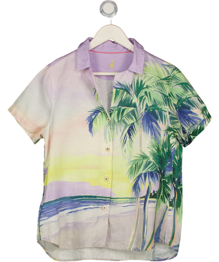 TOMMY BAHAMAS Multicoloured Palm Tree Print Linen Shirt UK S
