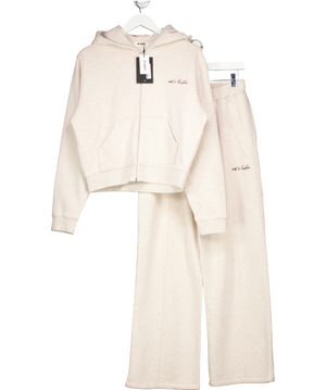 4th & Reckless Beige 2-piece Set - Zip Hoodie (uk Xs) And Straight Leg Joggers UK S