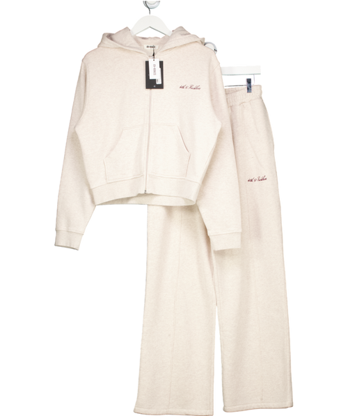 4th & Reckless Beige 2-piece Set - Zip Hoodie (uk Xs) And Straight Leg Joggers UK S