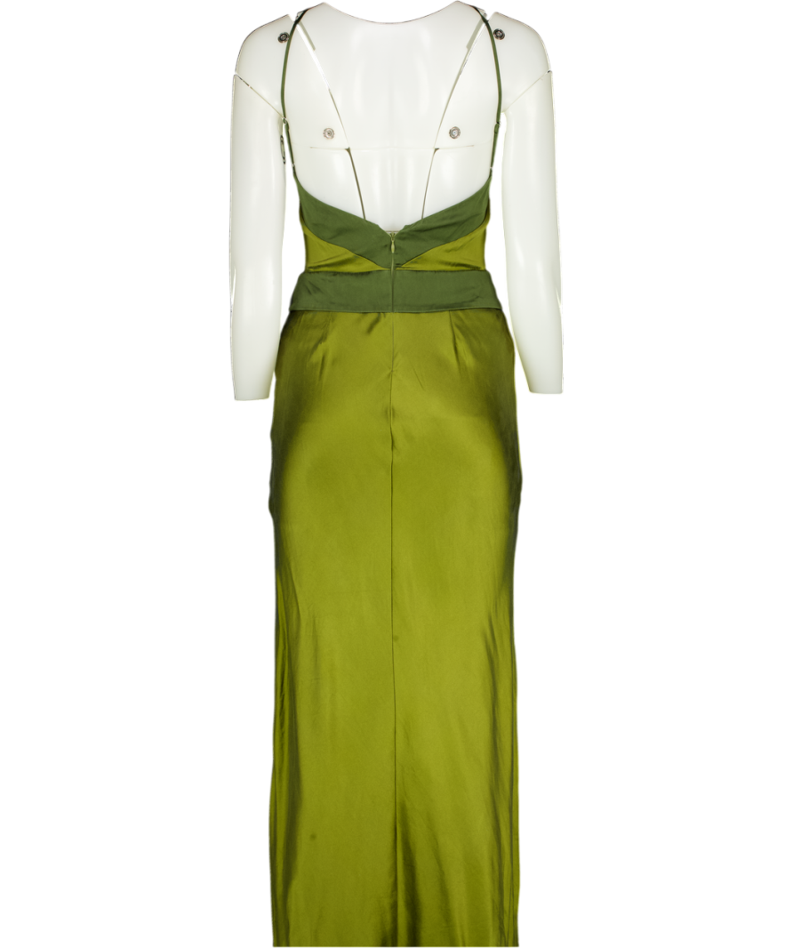 REFORMATION Green Jillian Silk Dress Sz0 UK 4