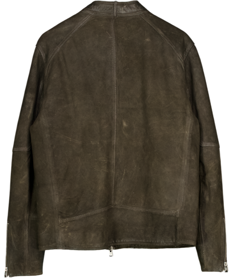 AllSaints Anthracite Grey Cora Suede Jacket UK XL