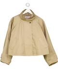 ASOS Beige Cropped Funnel Neck Trench Coat UK S