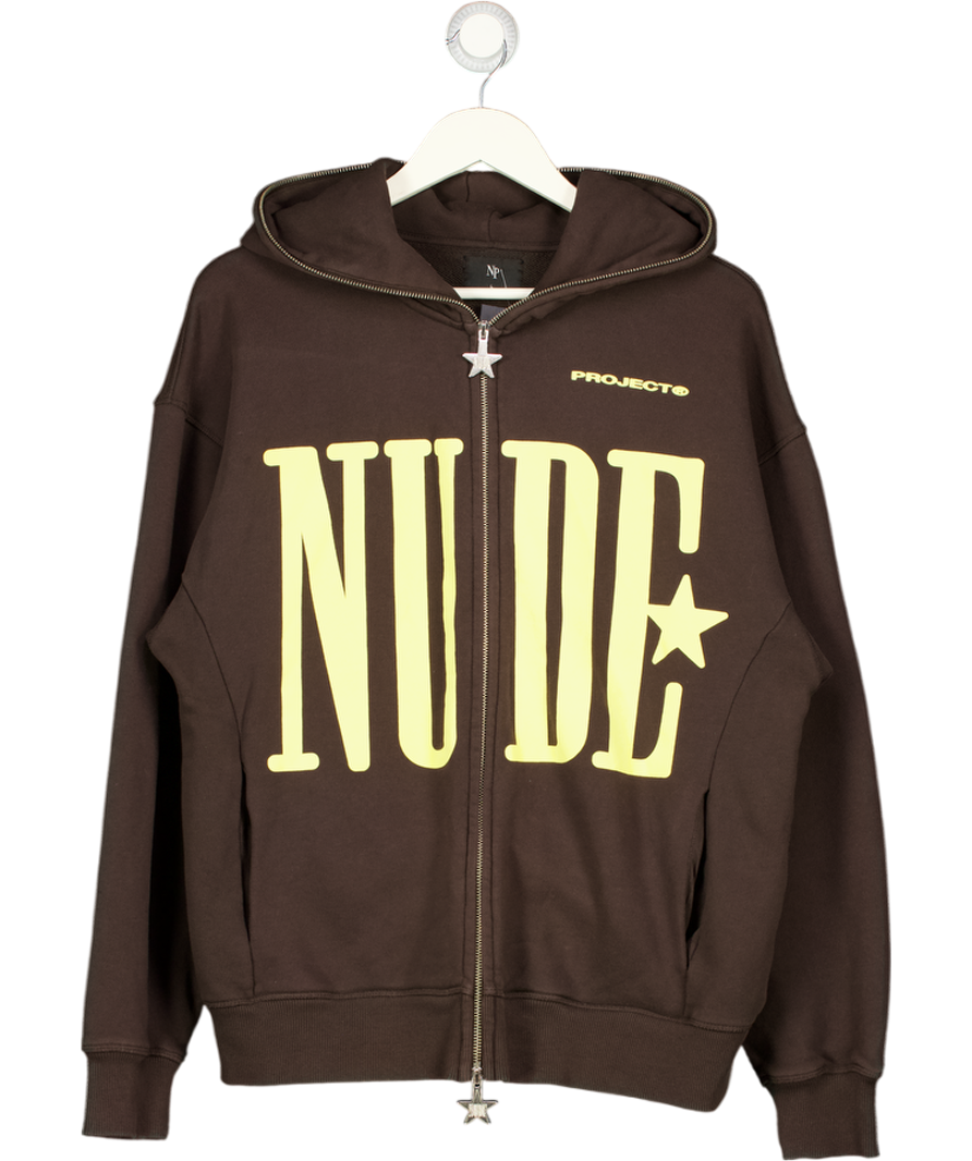 Np Brown Zip Up Jumper UK L