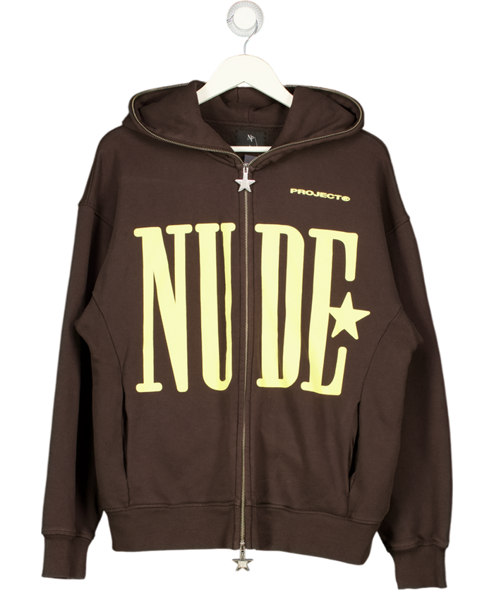 Np Brown Zip Up Jumper UK L