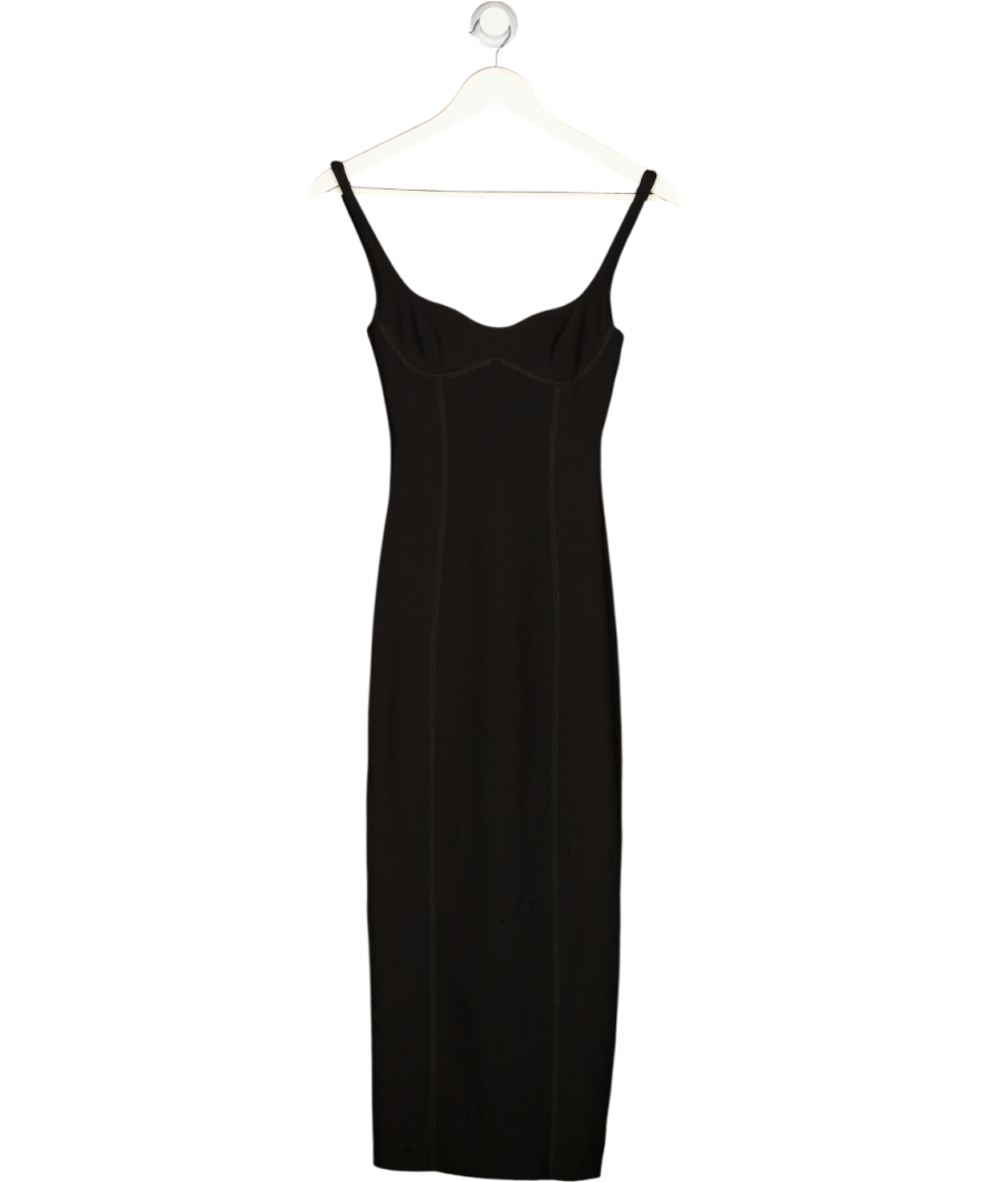 BEC + BRIDGE Zoey Black Sweetheart Neckline Midi Dress UK 6