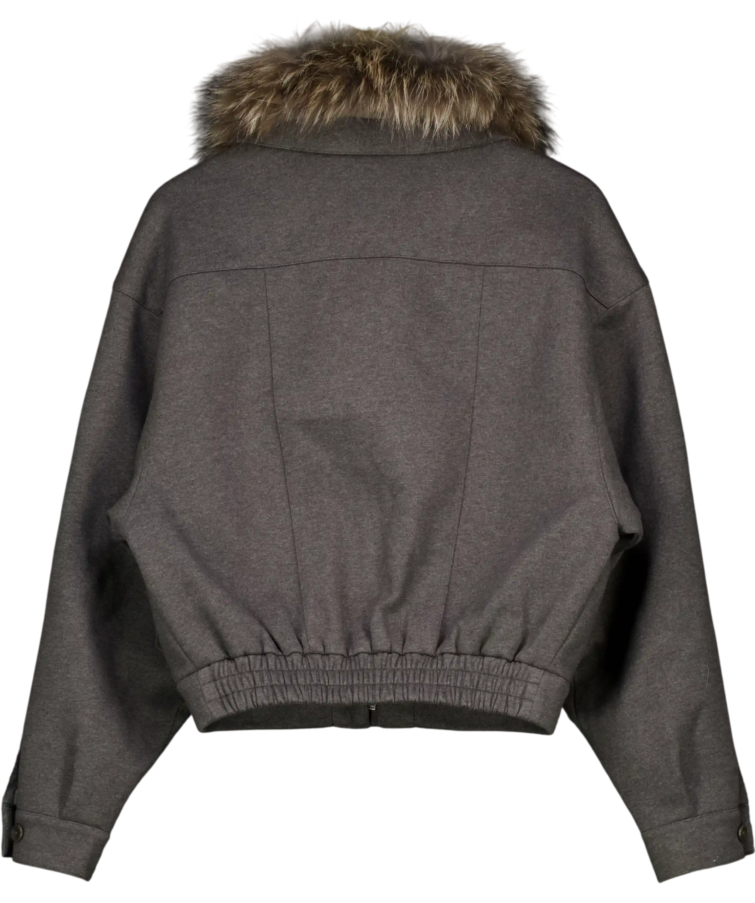 THE SHY STREET Grey Fur Jacket UK M