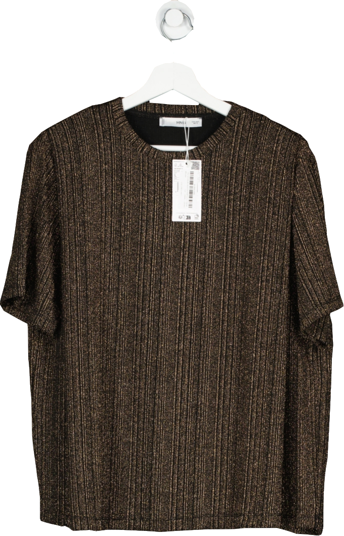 MANGO Metallic Lurex Knitted T Shirt BNWT UK L