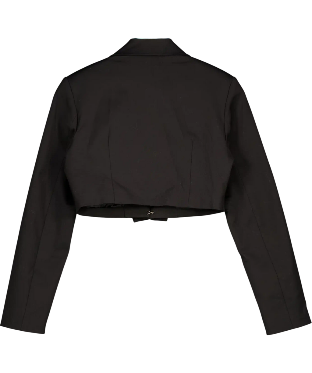 Club L Studio Interrupted Black Cropped Blazer UK 8