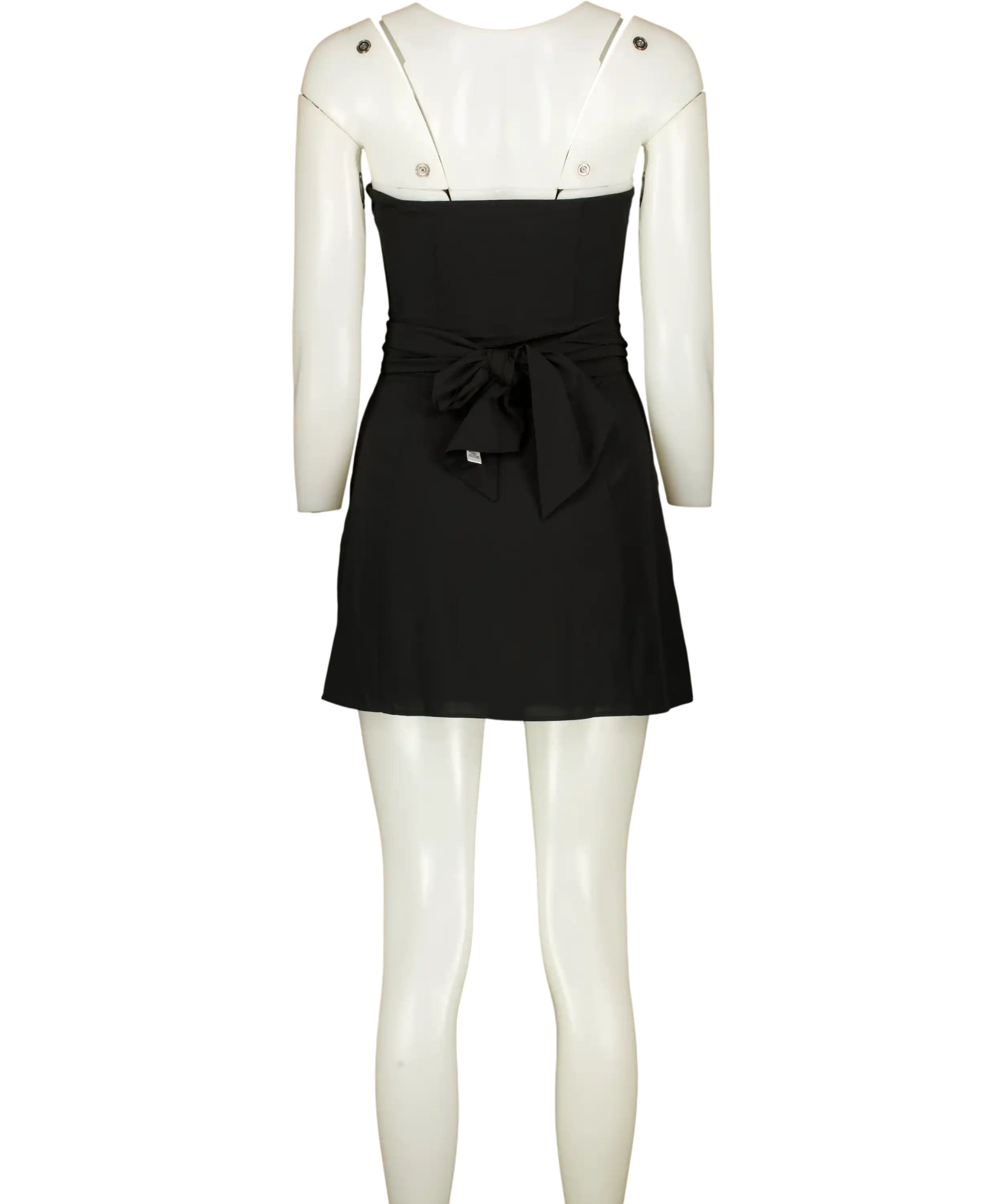 Oh Polly Cecilia  Scarf-detail A-line Mini Dress In Black UK 8