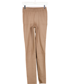 MAX&MOI Taupe Beige stretch Lamb Leather Leggings Fr38 UK 10