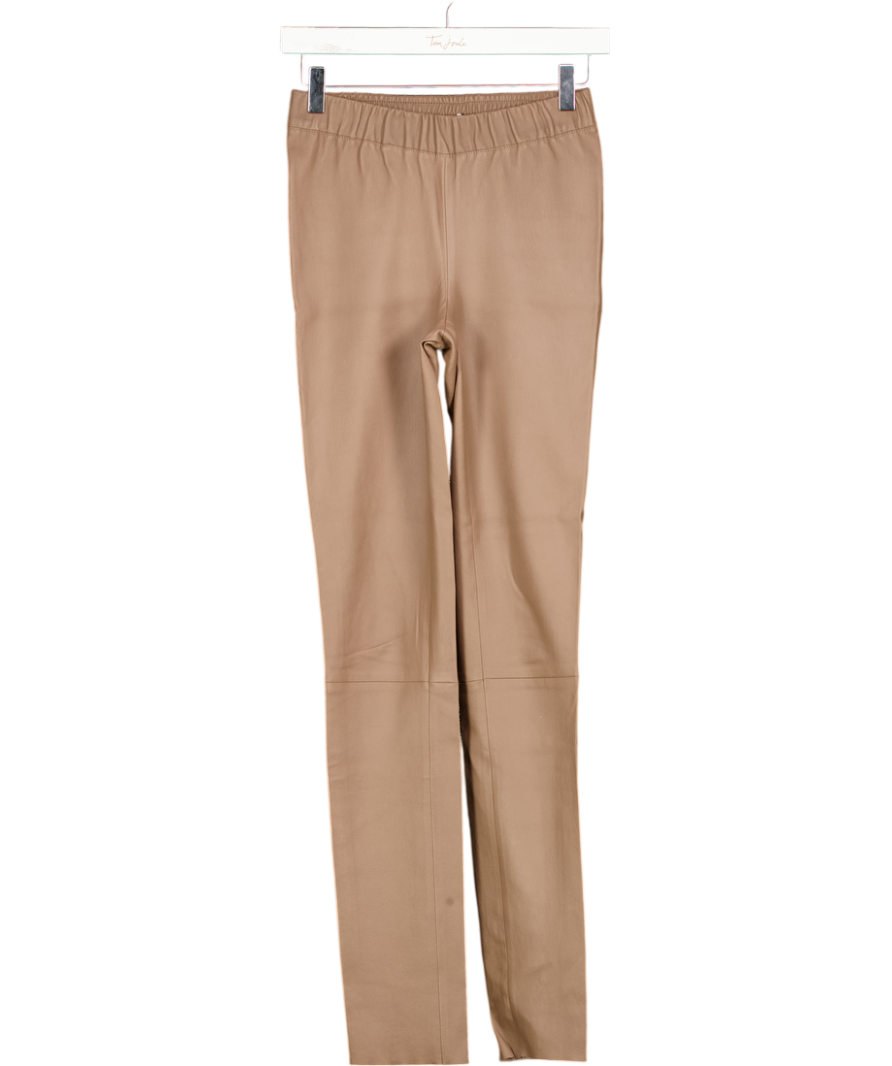 MAX&MOI Taupe Beige 1stretch Lamb Leather Leggings Fr38 UK 10