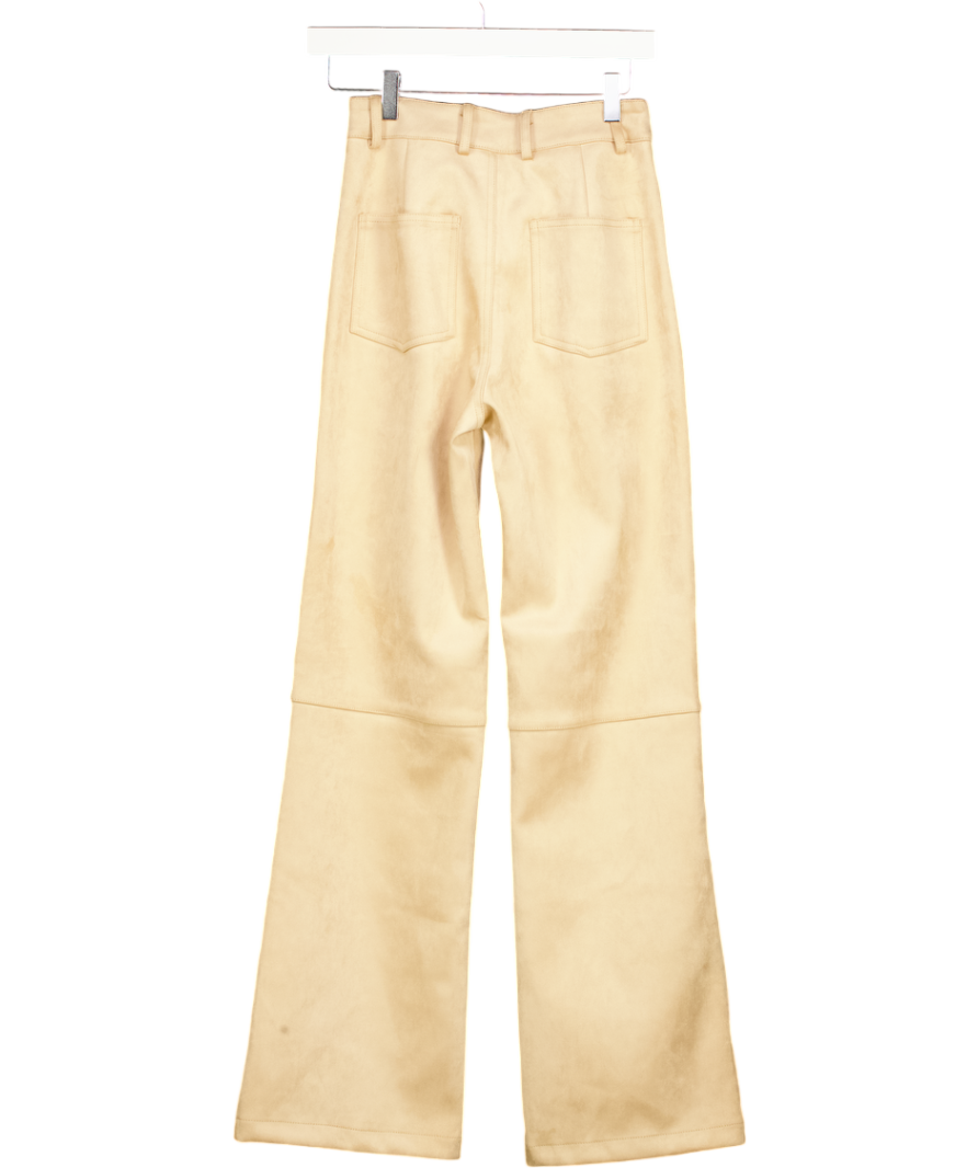 Soho wardrobe Beige High Waisted Faux Suede Trousers UK 8