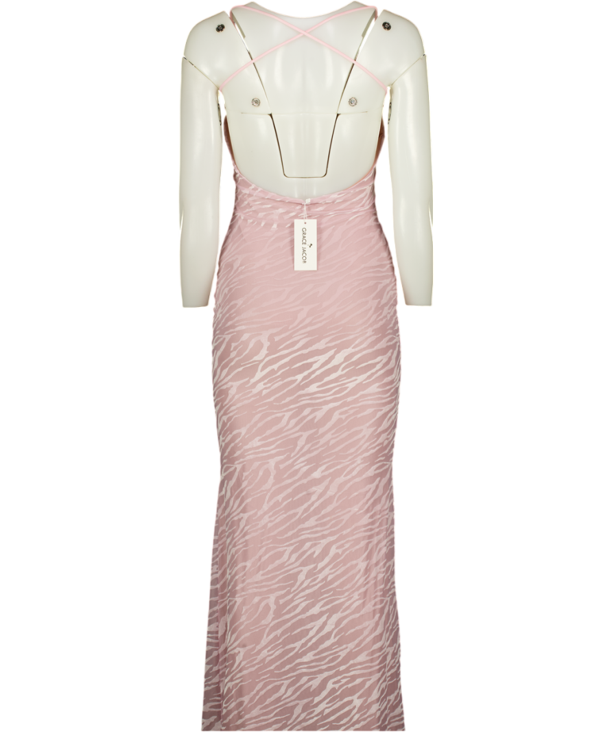 GRACE JACOB Pink Nova Maxi Dress UK XS