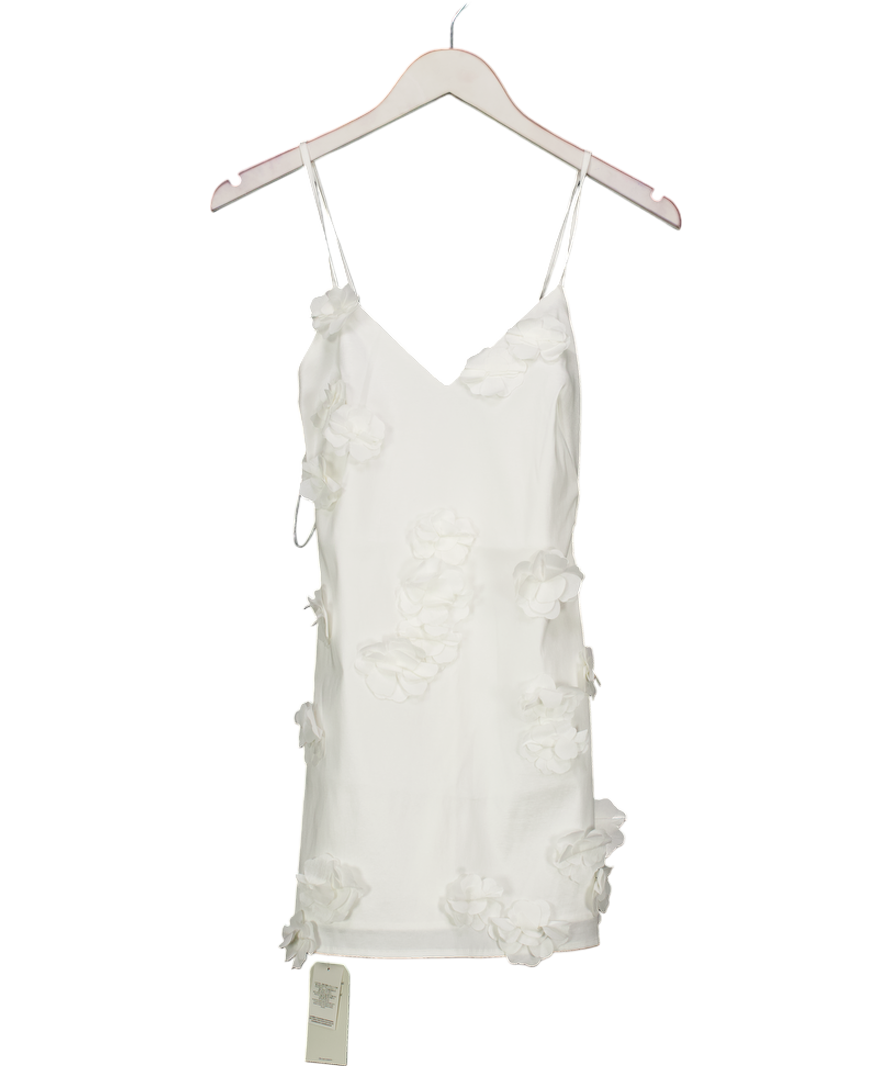 Abercrombie & Fitch White Applique Floral Mini Dress UK XXS