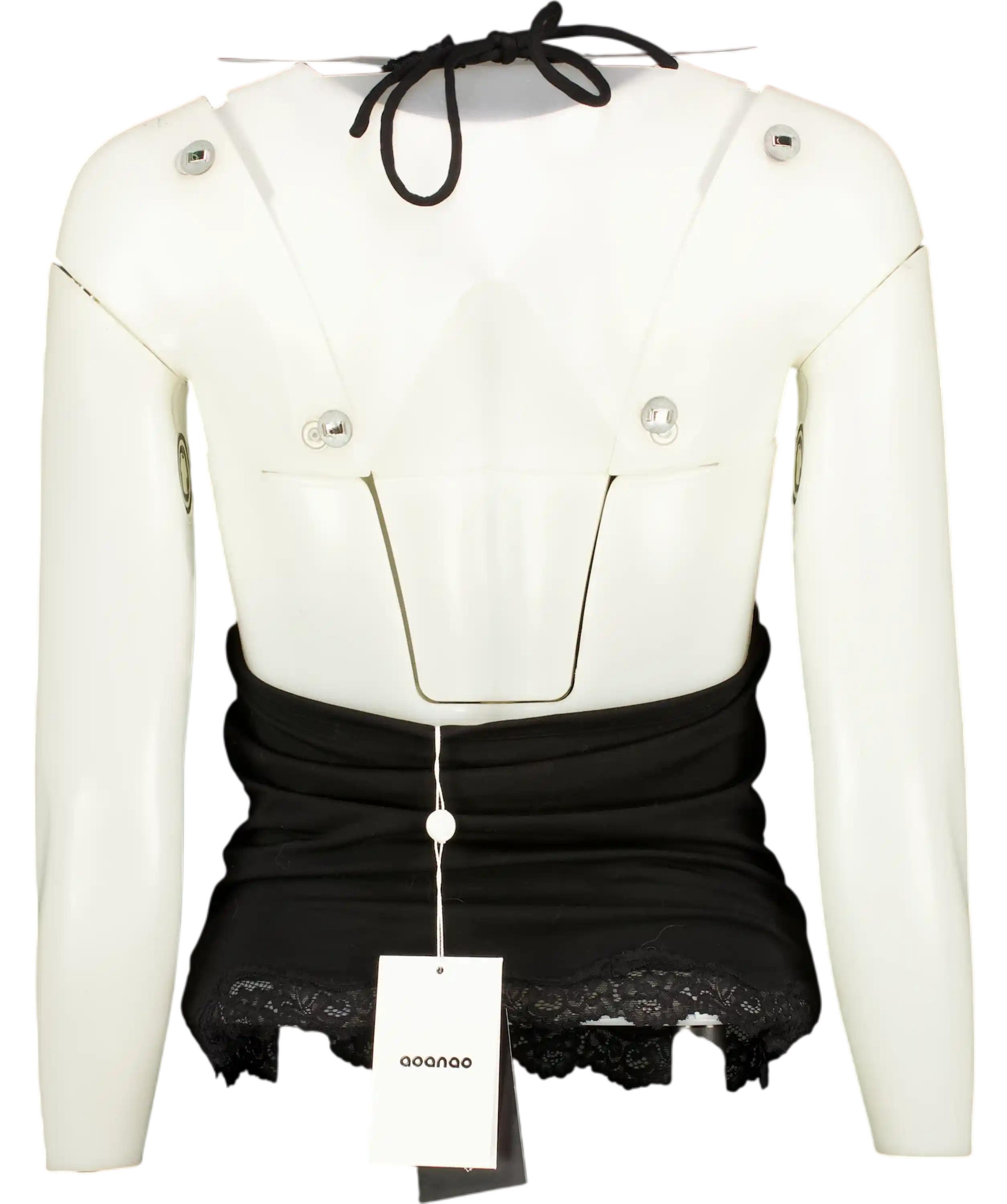 Aoanao Black Halter Neck Top UK M