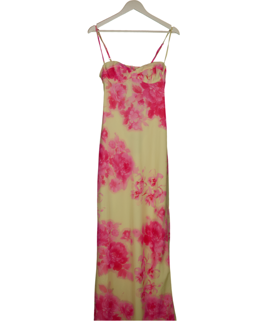 White Fox Yellow Give Me The World Maxi Dress Rosewater Blush UK S