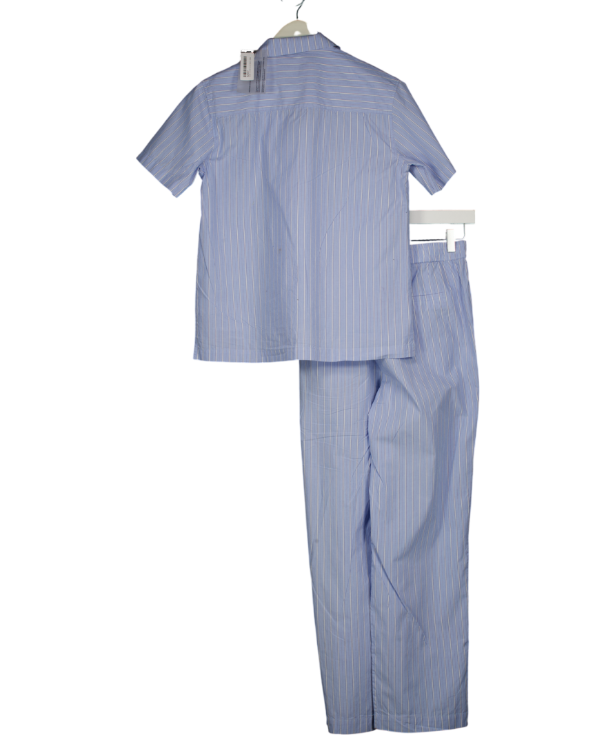 MAISON ESSENTIEL Blue 2-piece Luxury 100% Cotton Pyjama Set UK XS