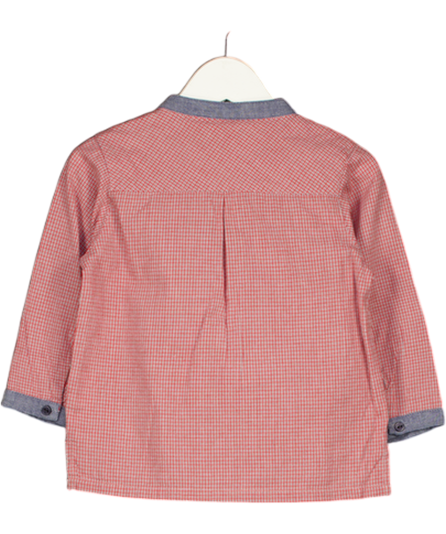 MINI A TURE Red And Blue Gingham Long Sleeve Shirt 12-18 Months