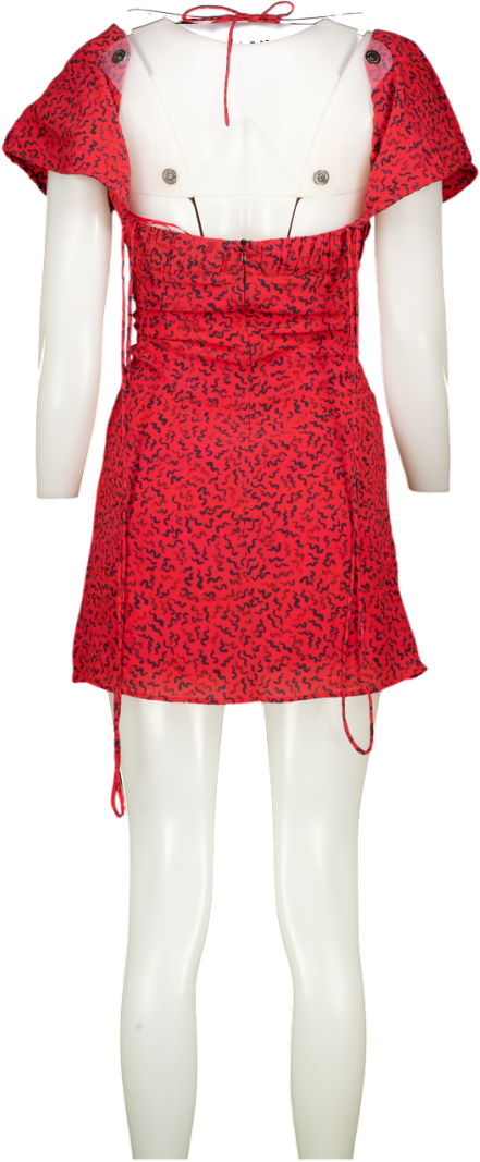 Réalisation Par Red 100% Silk Venus Print Mini Dress UK XS