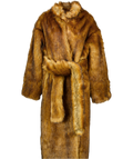 KHY By Kylie Jenner Brown Faux Fur Long Coat UK S/M