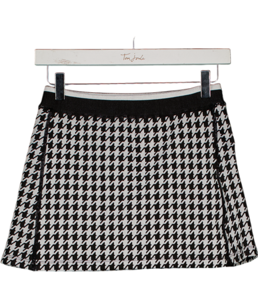 ASTORIA ACTIVEWEAR Black Seamless Knit Mini Skort - Black/grey Houndstooth UK XS