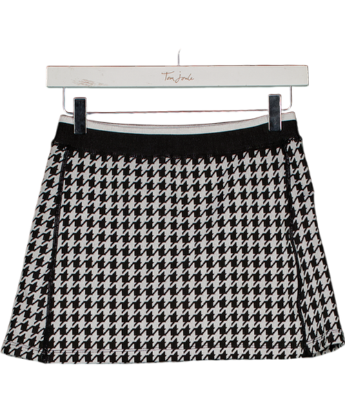 ASTORIA ACTIVEWEAR Black Seamless Knit Mini Skort - Black/grey Houndstooth UK XS