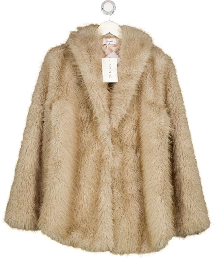 OUTCAST Beige Nahla Long Jacket Tan UK M