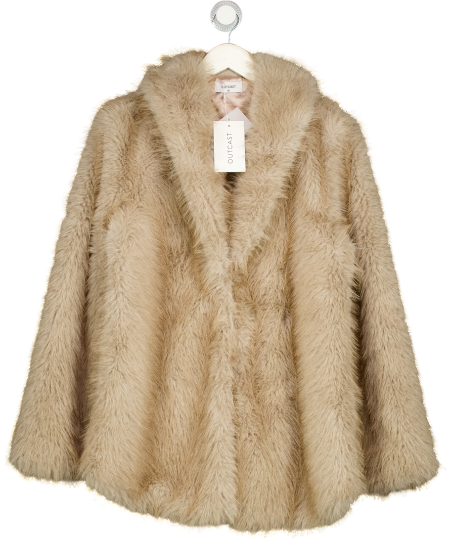 OUTCAST Beige Nahla Long Jacket Tan UK M