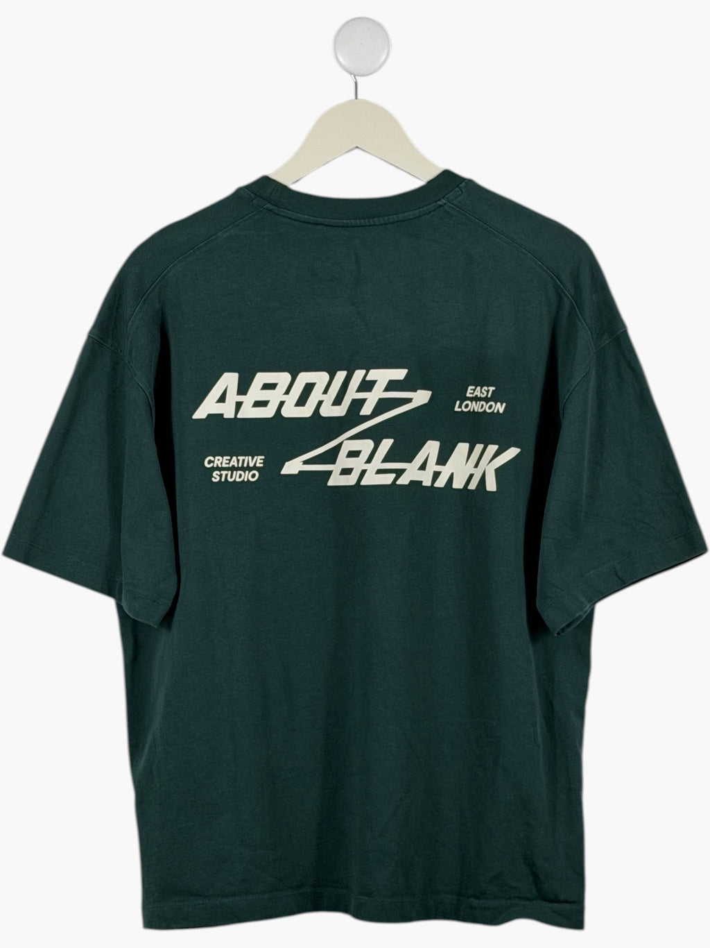 ABOUT BLANK Green Crew Neck Logo T-Shirt UK L