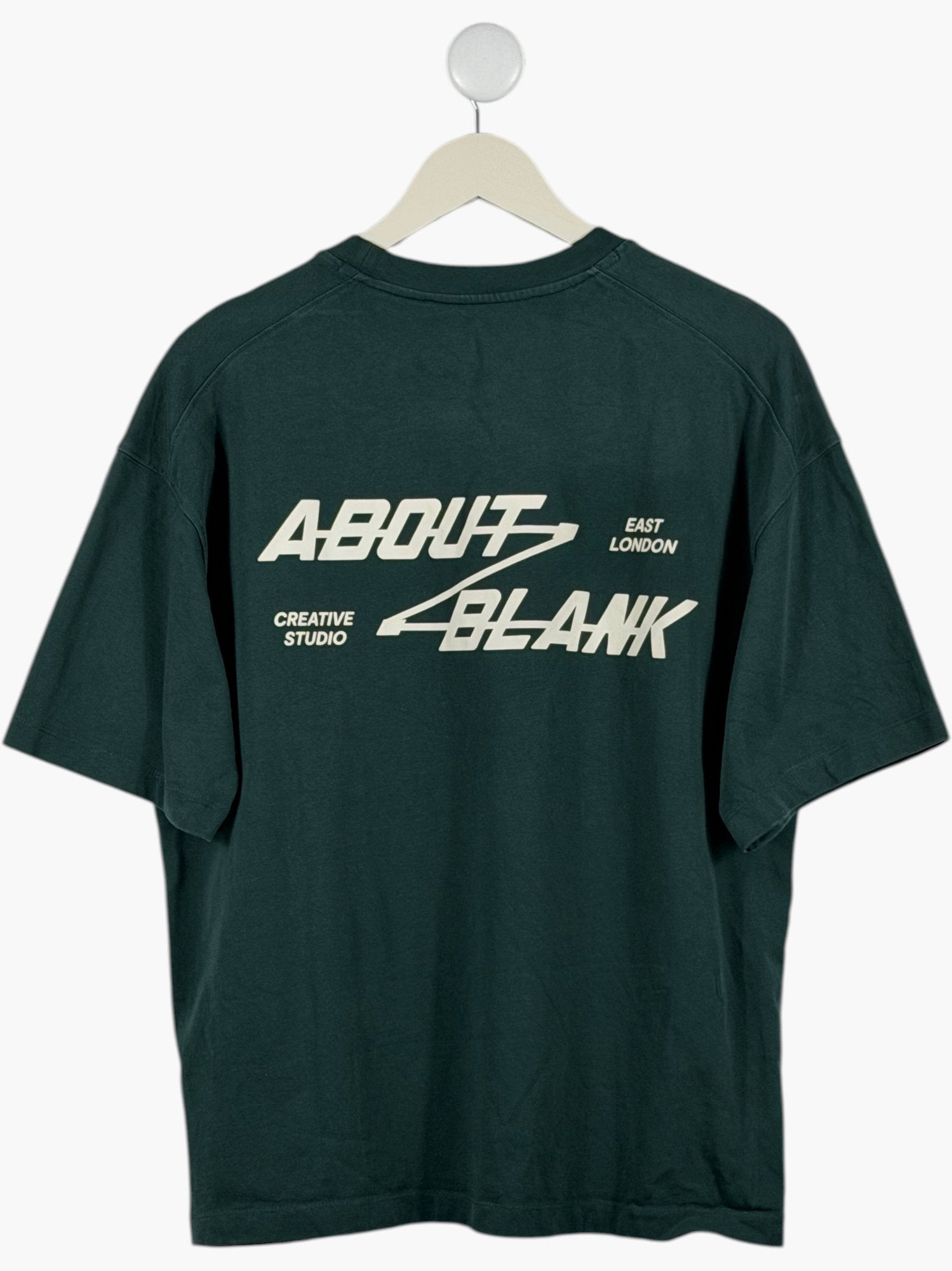 ABOUT BLANK Green Crew Neck Logo T-Shirt UK L