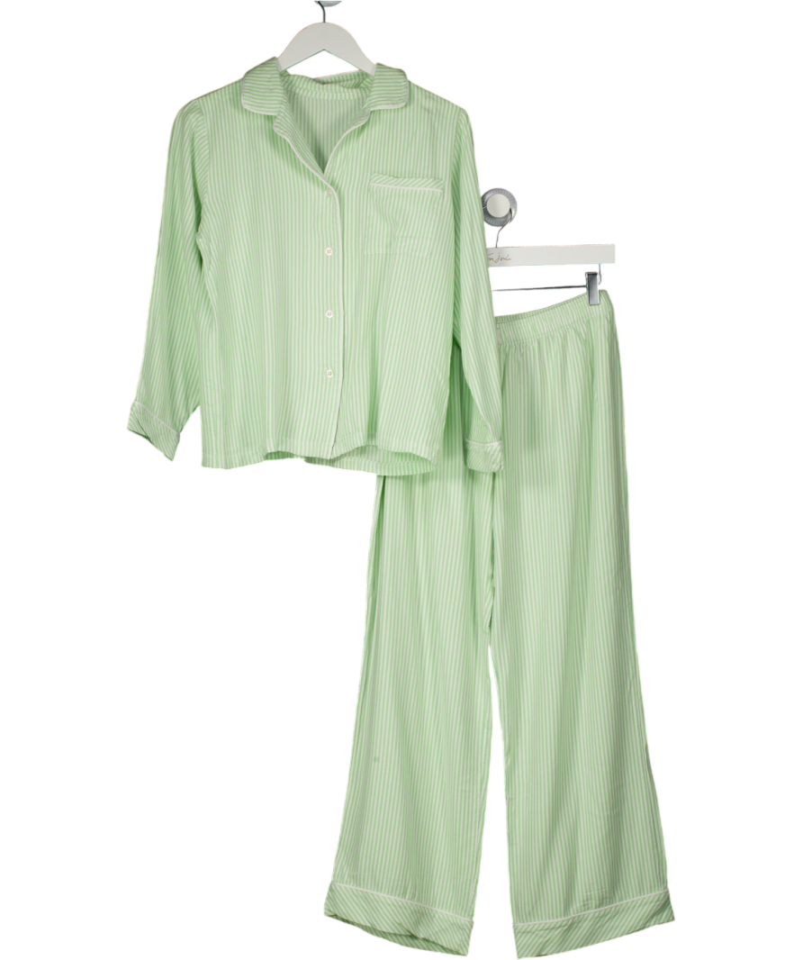 Stripe & Stare Green Emily English X S&s Soft Brushed Woven Pyjama Bottoms UK S