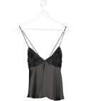 ZARA Black Satin Lace Tie Back Cami UK S