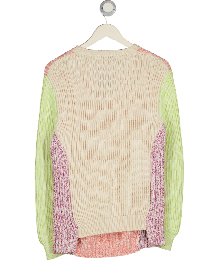 STELLA MCCARTNEY Multicoloured Cotton Knit Space Dye Colour Block Jumper UK 8