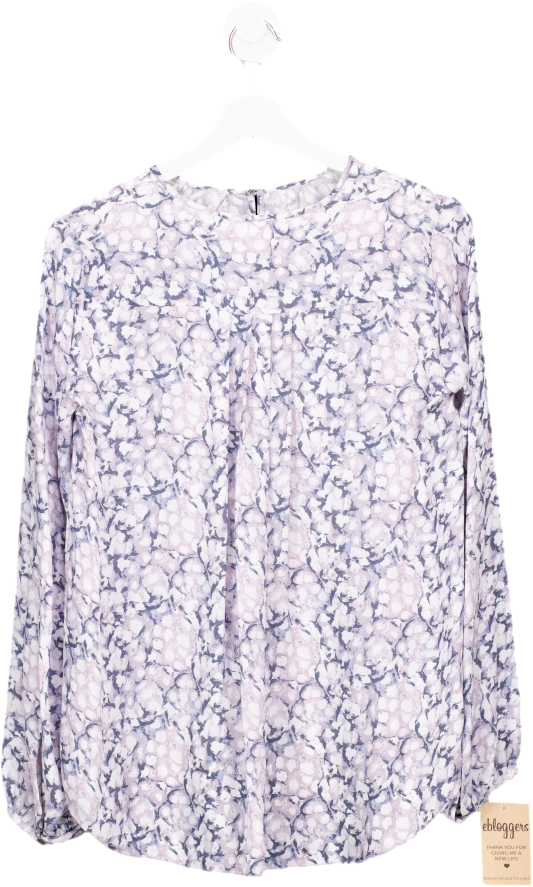 Jigsaw Purple Silk Floral Blouse UK 6