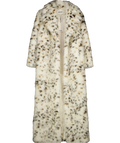 Apparis White Gabrielle Snow Leopard Faux Fur Spotted Maxi Coat UK S