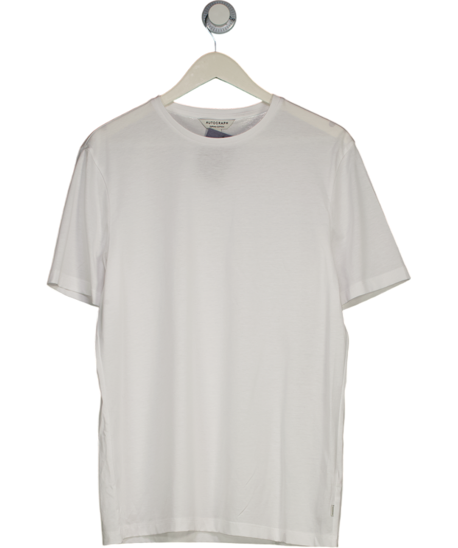 M&S White Premium Supima Cotton Blend T-shirt UK M