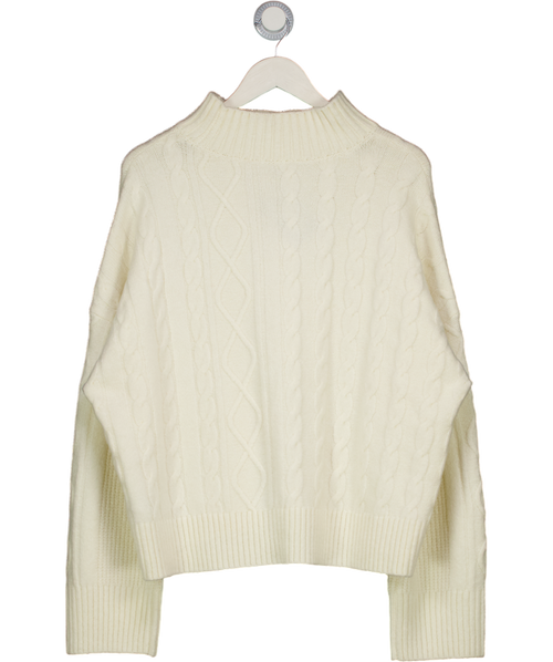 Abercrombie & Fitch Cream Easy Cable-knit Mockneck Sweater UK XL