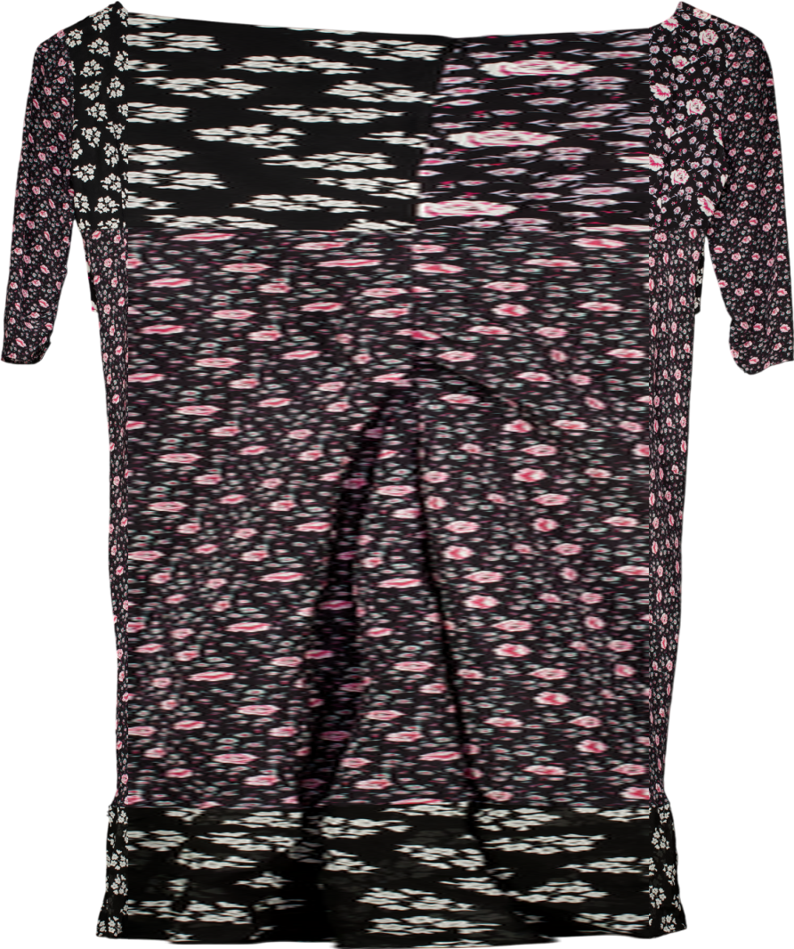 RIXO Black Chelsea Panelled Floral-print Midi-dress In Micro Bunch Floral UK XS