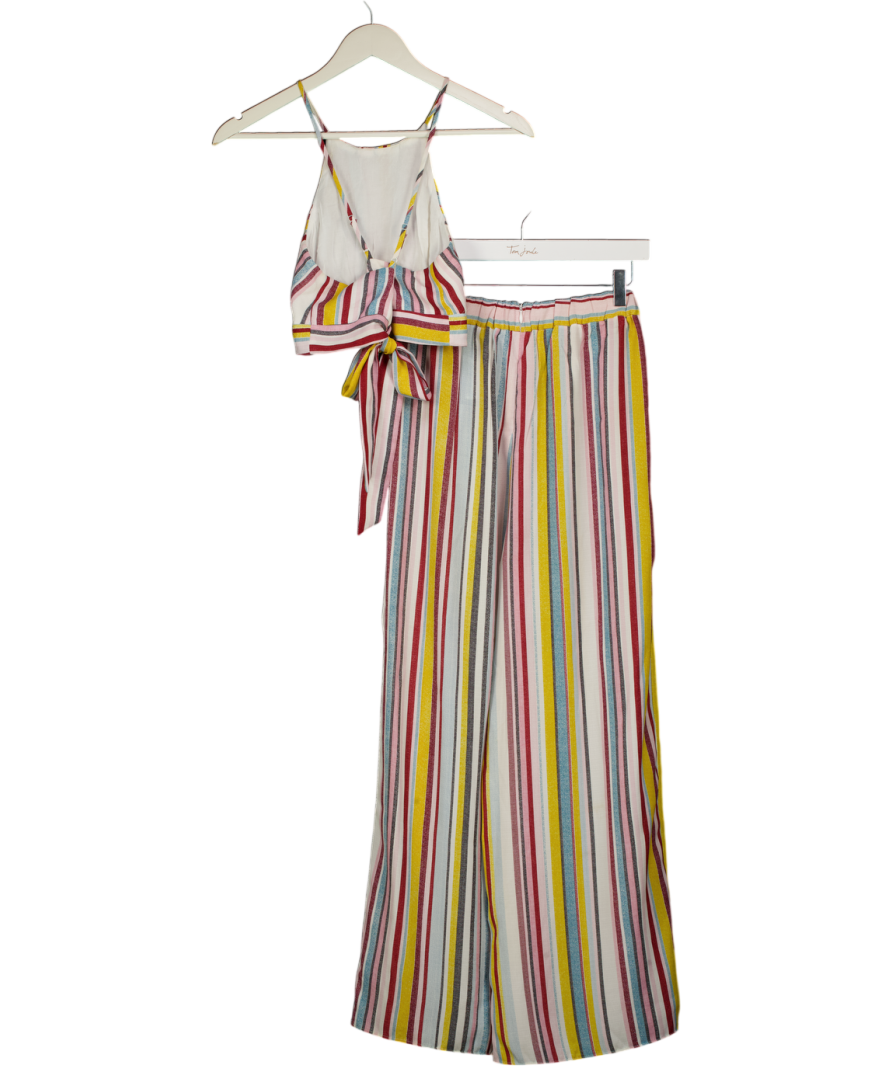AQJA 2-piece Multicoloured Stripe Trousers And Top Set UK S