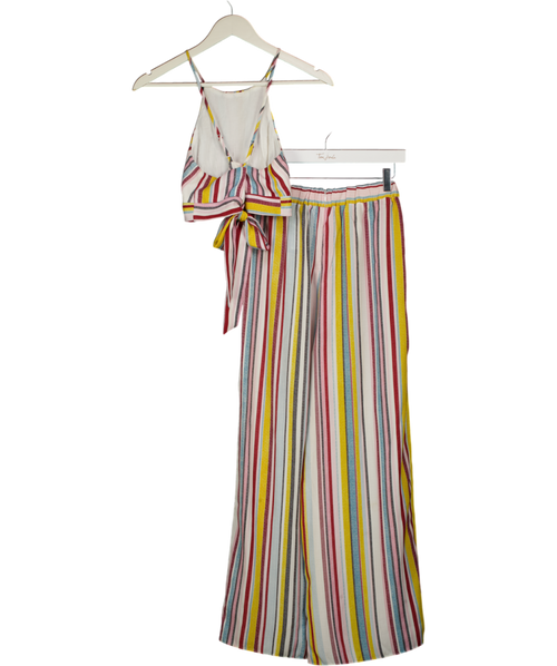 AQJA 2-piece Multicoloured Stripe Trousers And Top Set UK S